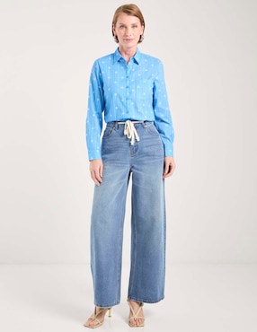 Blusa camisera Weekend manga larga para mujer