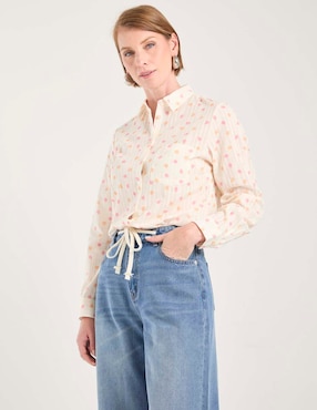 Blusa camisera Weekend manga larga para mujer