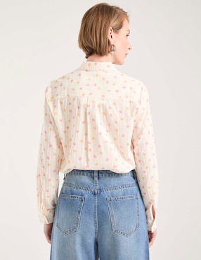 Blusa camisera Weekend manga larga para mujer