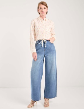 Blusa camisera Weekend manga larga para mujer