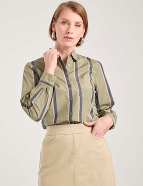 Blusa camisera Weekend manga larga para mujer