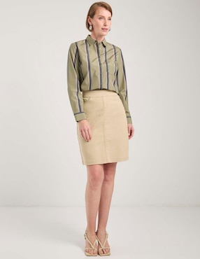 Blusa camisera Weekend manga larga para mujer
