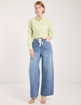 Blusa camisera Weekend manga larga para mujer