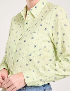 Blusa camisera Weekend manga larga para mujer