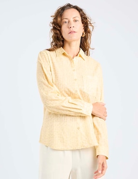 Blusa camisera Weekend manga larga para mujer
