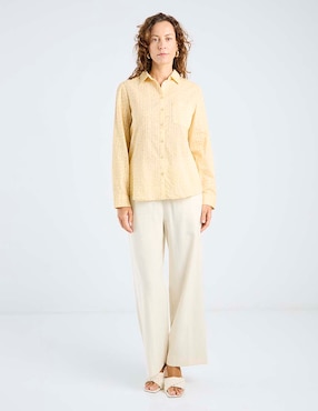 Blusa camisera Weekend manga larga para mujer