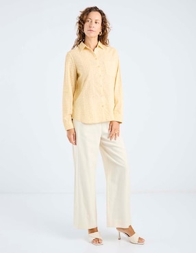 Blusa camisera Weekend manga larga para mujer