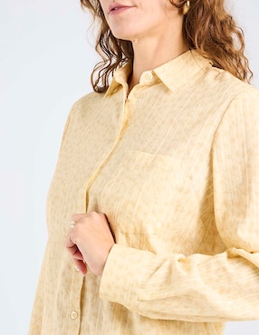 Blusa camisera Weekend manga larga para mujer
