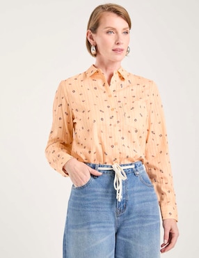 Blusa camisera Weekend manga larga para mujer