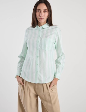 Blusa camisera Weekend manga larga para mujer