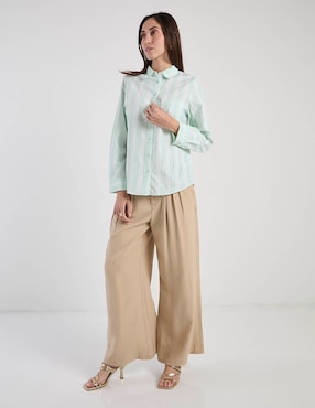 Blusa camisera Weekend manga larga para mujer