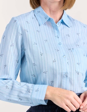 Blusa camisera Weekend manga larga para mujer