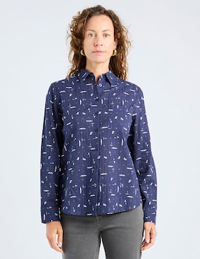 Blusa camisera Weekend manga larga para mujer