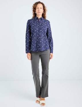 Blusa camisera Weekend manga larga para mujer