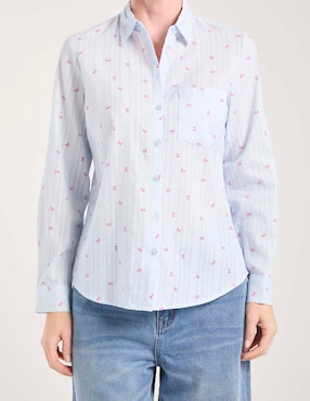 Blusa camisera Weekend manga larga para mujer