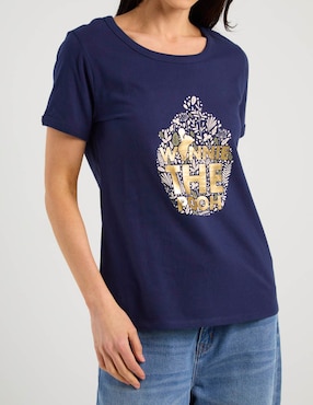 Playera manga corta Disney Dtr cuello redondo para mujer