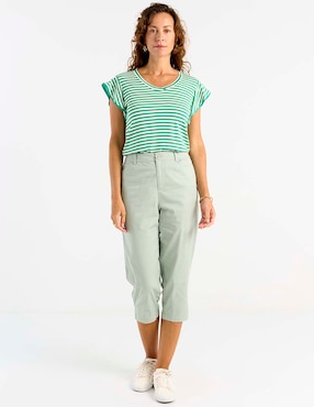 Playera manga corta Weekend cuello V para mujer