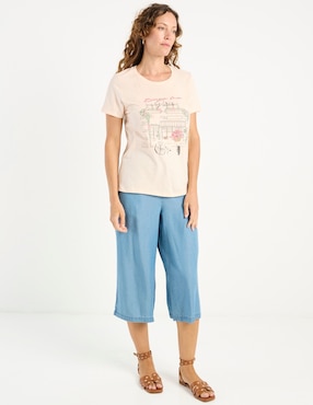 Playera manga corta Weekend cuello redondo para mujer