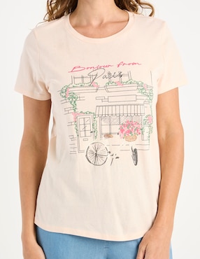 Playera manga corta Weekend cuello redondo para mujer