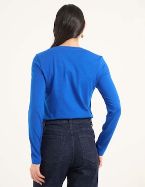Playera manga larga Weekend cuello redondo para mujer
