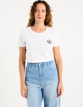 Playera manga corta Weekend cuello redondo para mujer