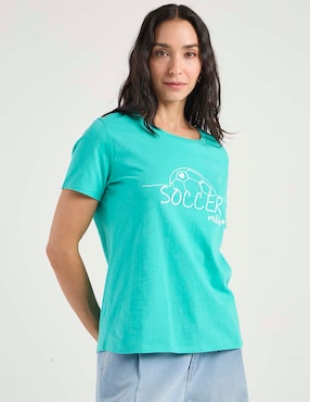 Playera manga corta Weekend cuello redondo para mujer