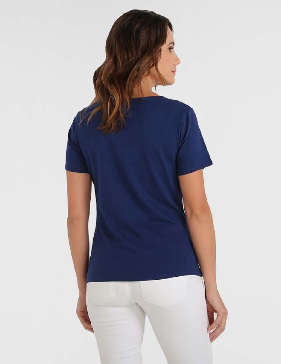 Playera manga corta cuello redondo para mujer 5