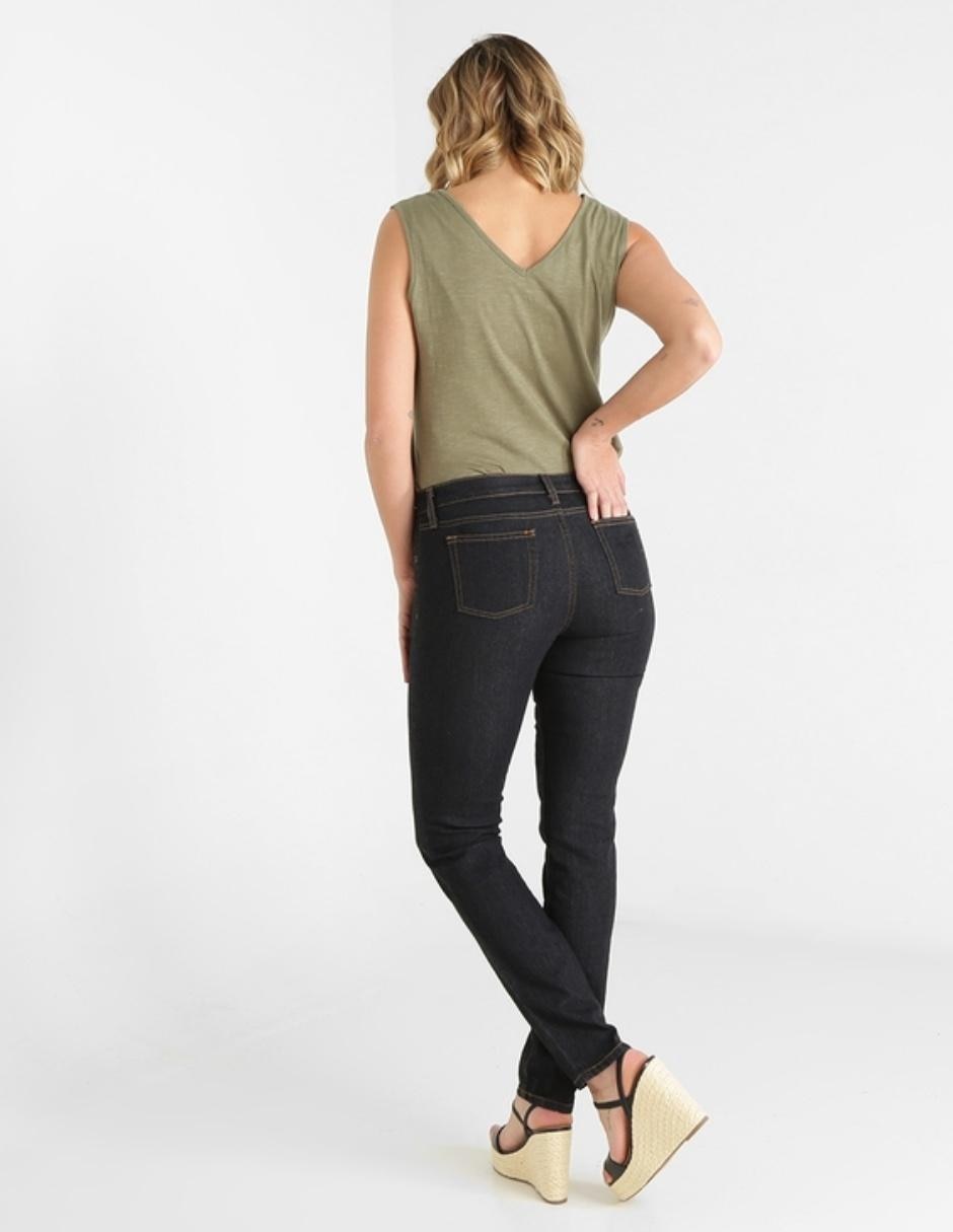 Jeans straight corte cintura para mujer 6
