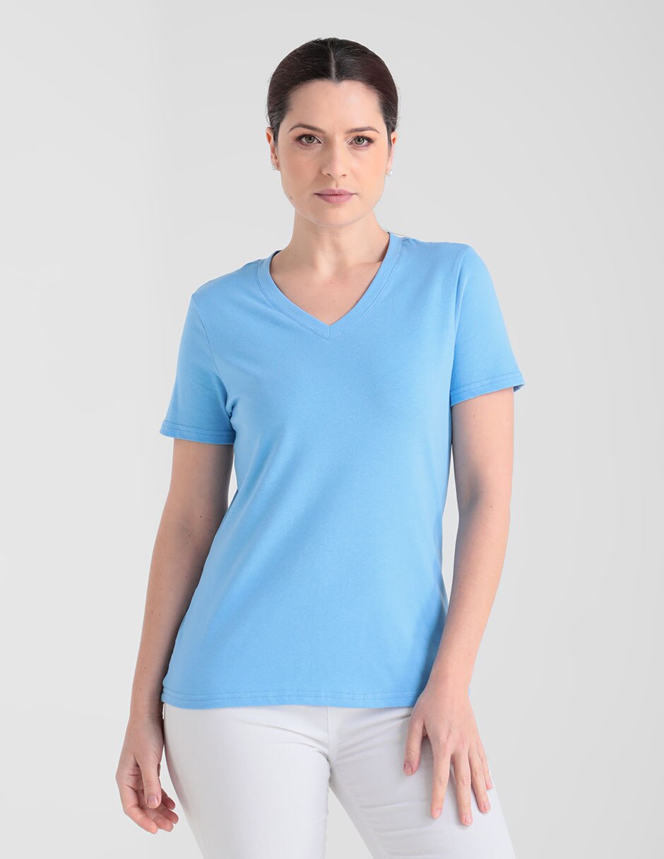 Playera Weekend cuello V para mujer en SB