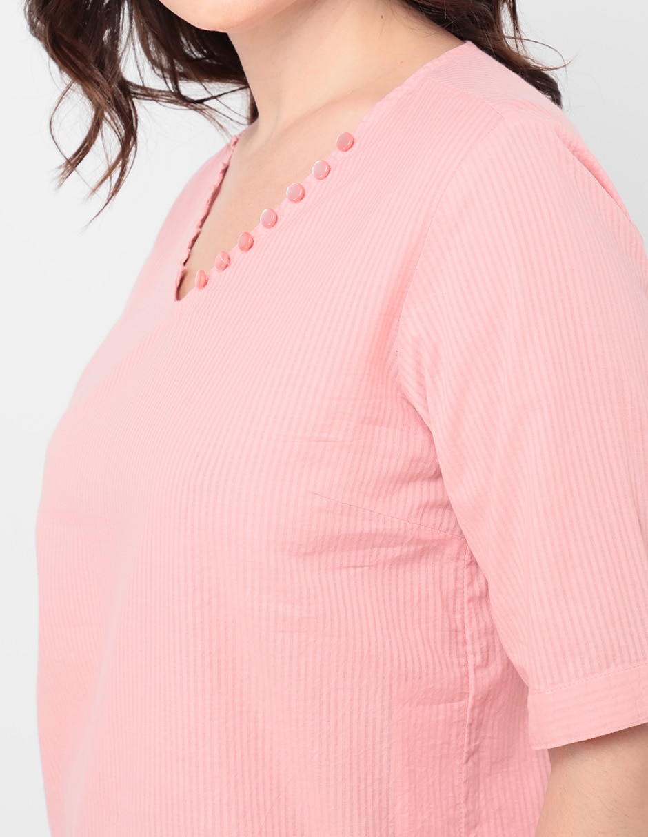 Blusa manga corta para mujer 4