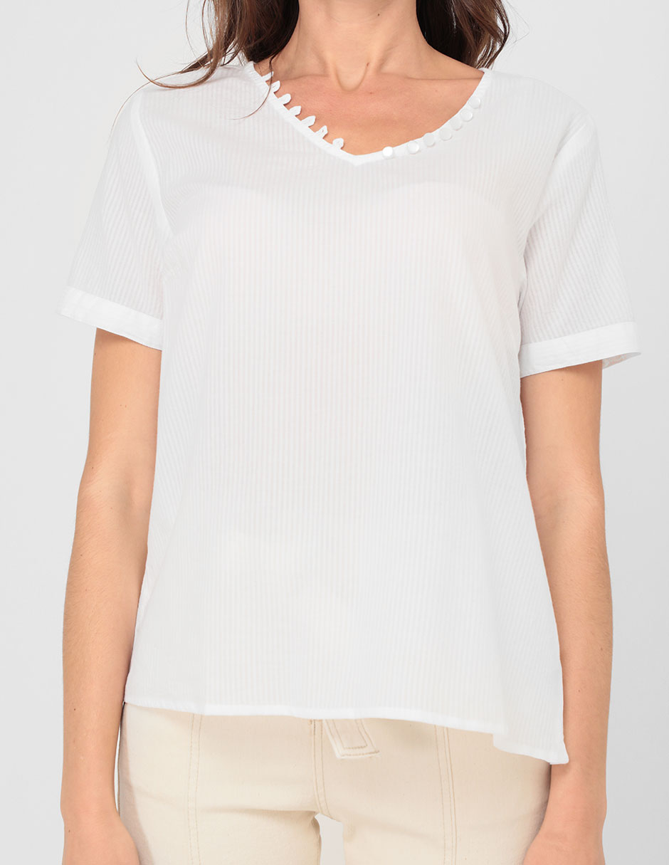 Blusa manga corta para mujer 4