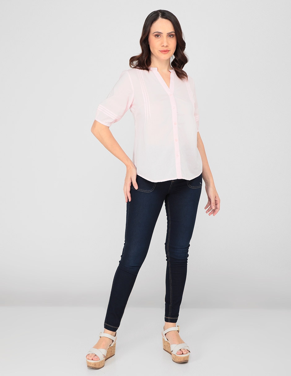 Jeans skinny corte cintura para mujer