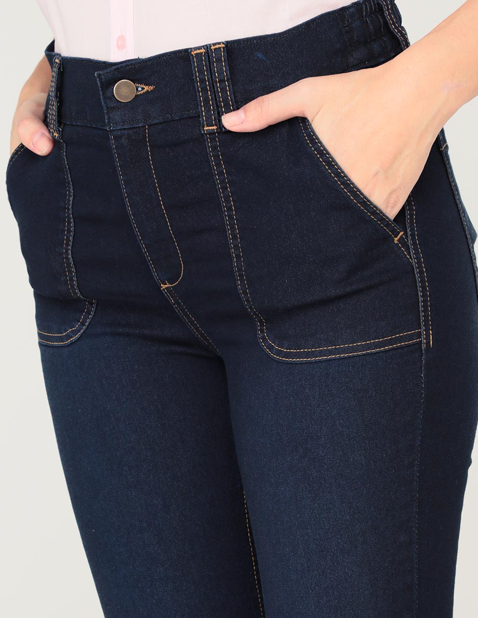 Jeans skinny corte cintura para mujer