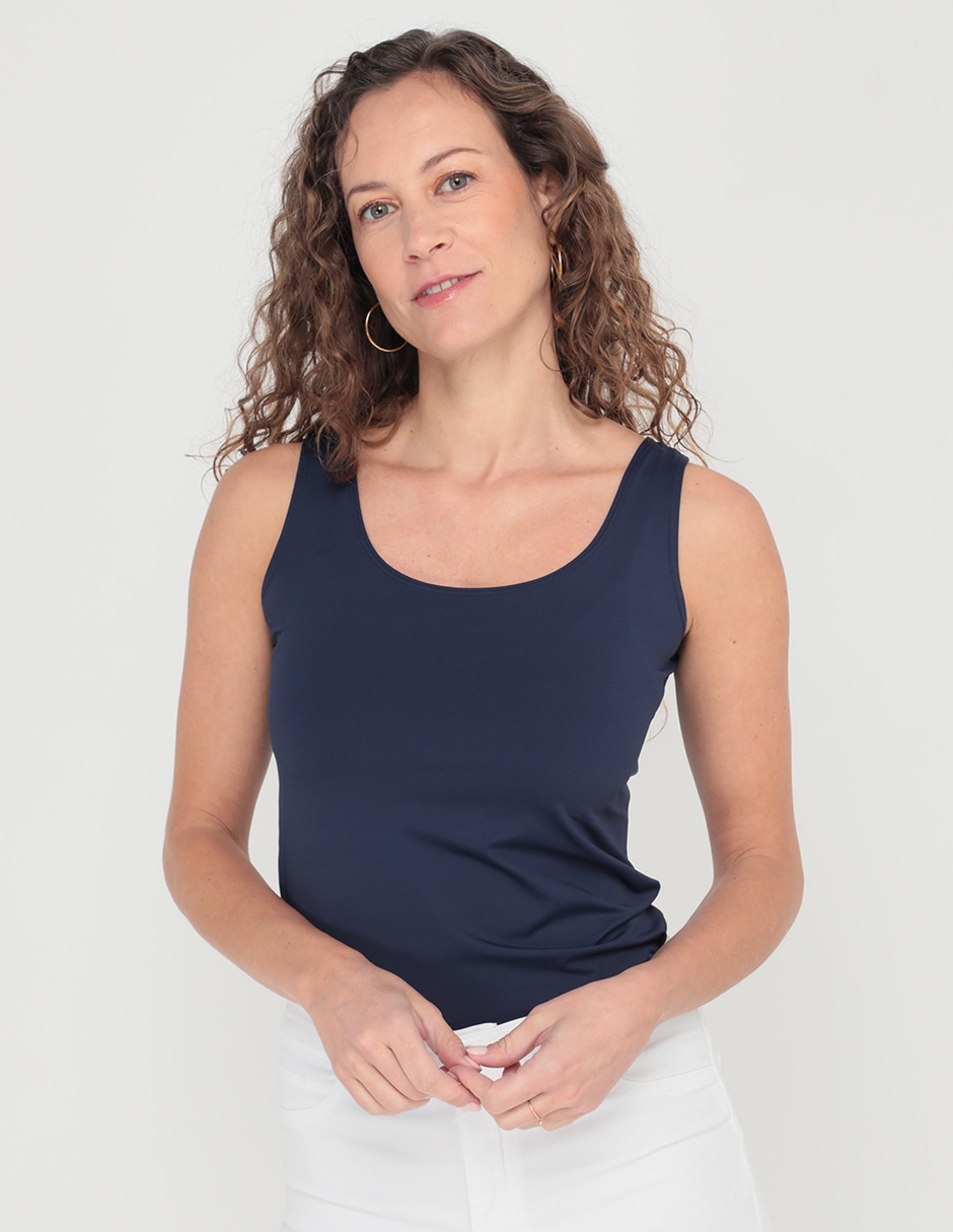 Top cuello redondo tirante ancho Top cuello redondo tirante ancho