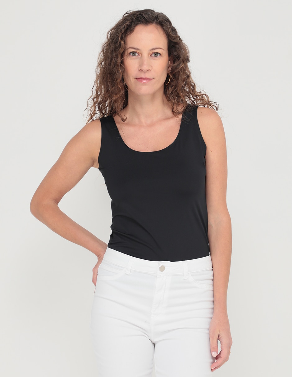 Top cuello redondo tirante ancho Top cuello redondo tirante ancho