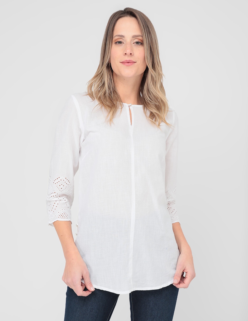 Blusa casual La Mode manga corta para mujer