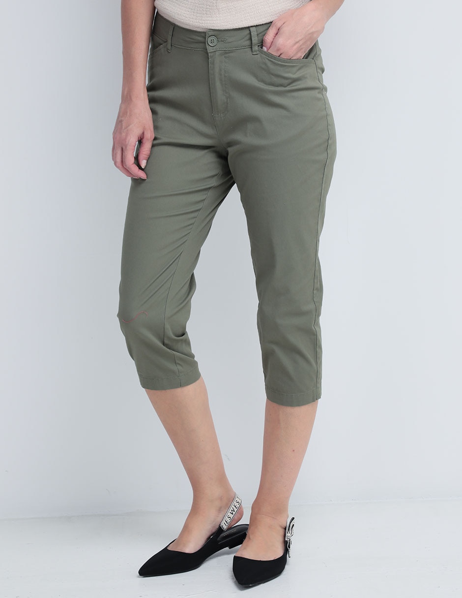 Pantalón capri slim para mujer
