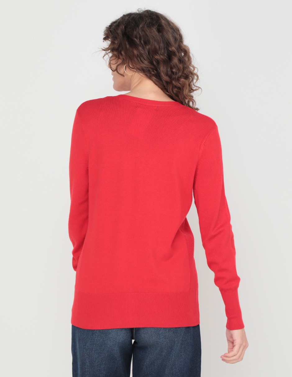Suéter cuello v para mujer 2
