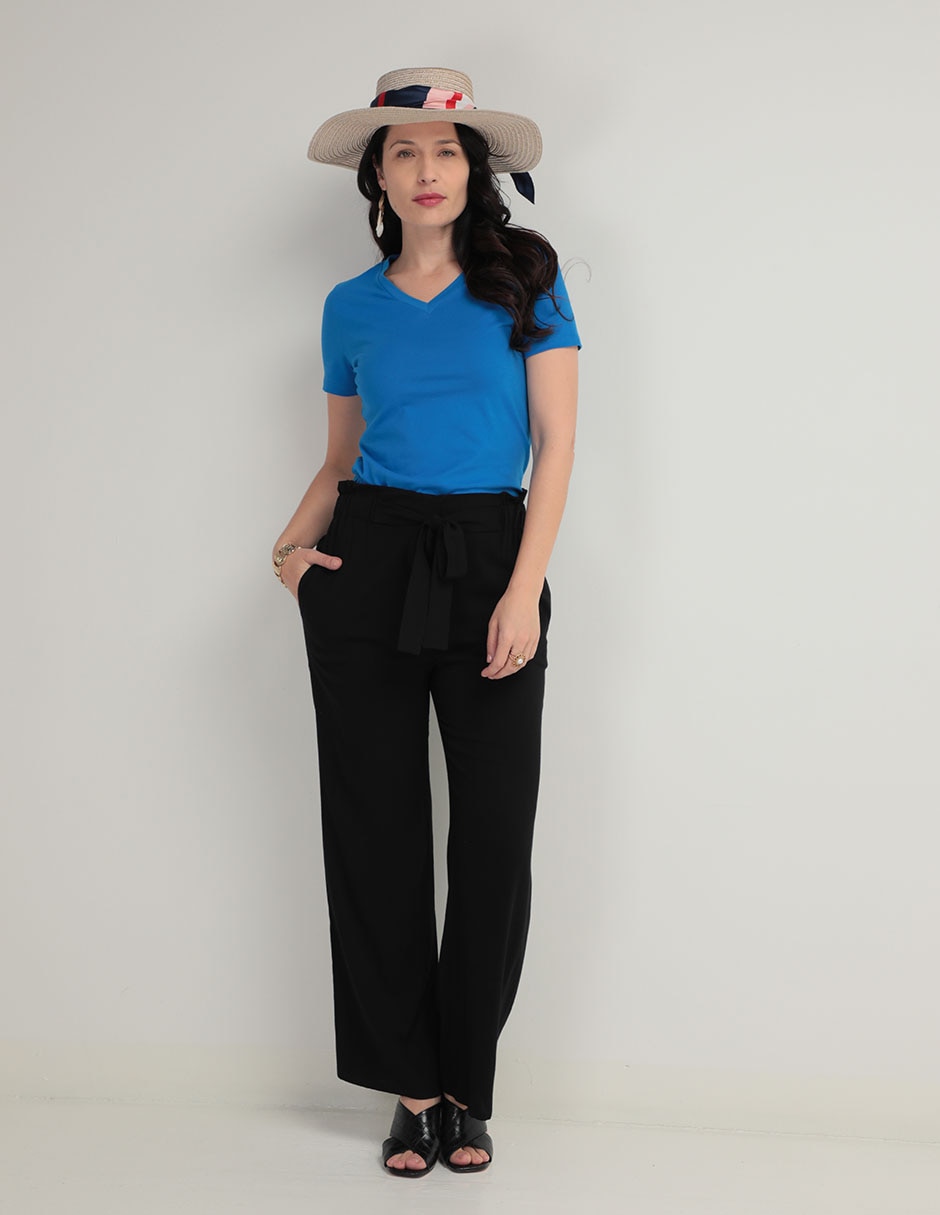 Playera manga corta Weekend cuello v para mujer