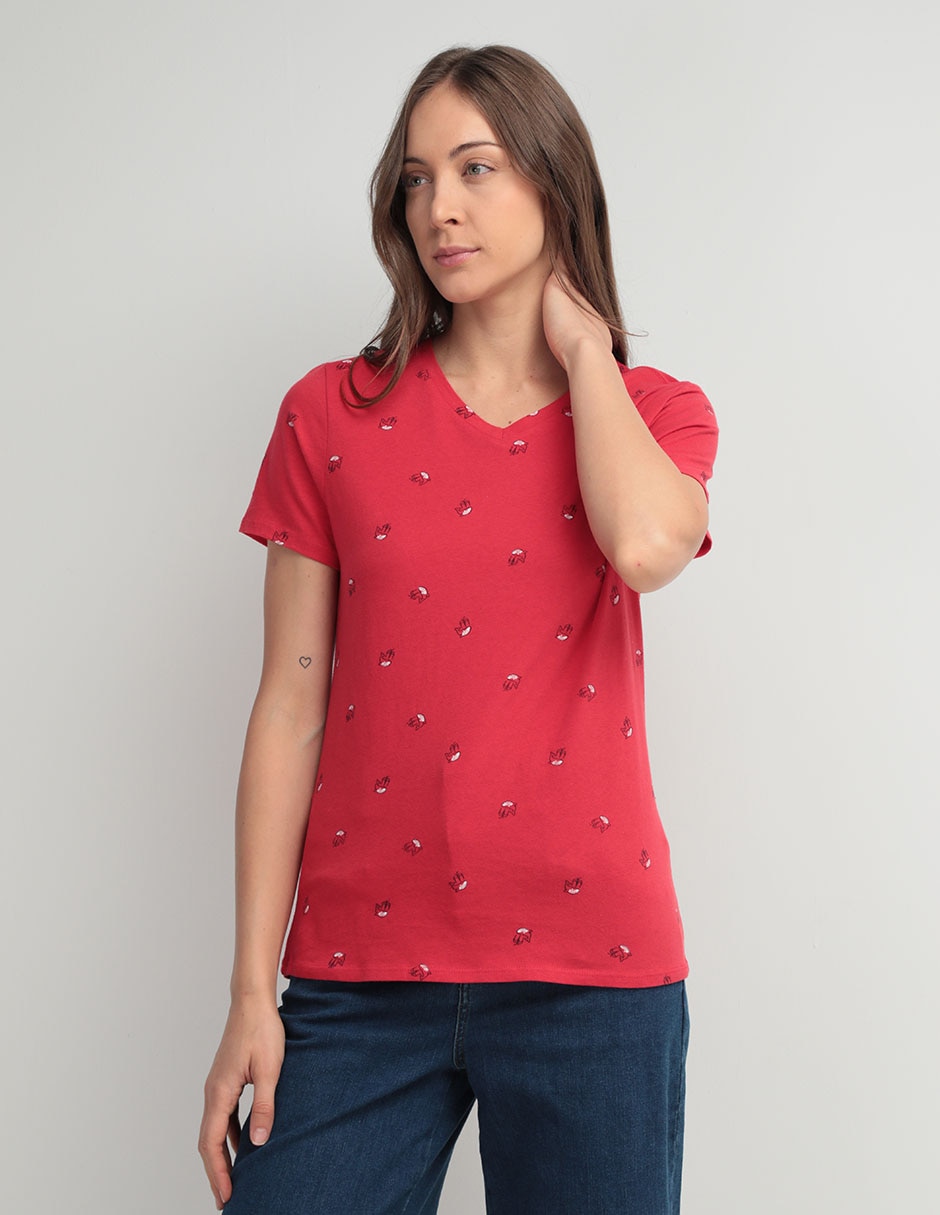 Playera manga corta cuello v para mujer Playera manga corta cuello v para mujer