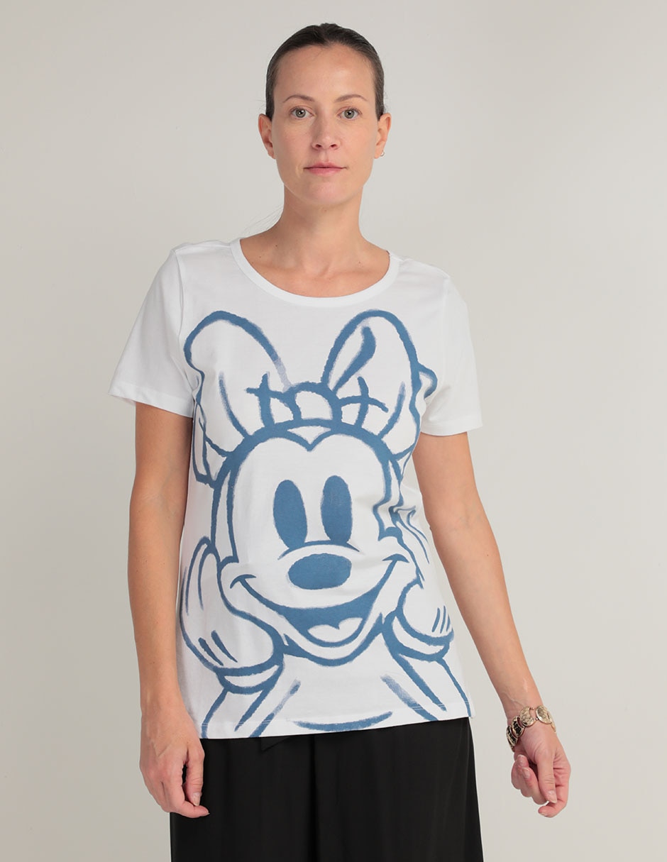 Blusa Blanca Playeras Para Dama En Suburbia Azul Marino Playeras