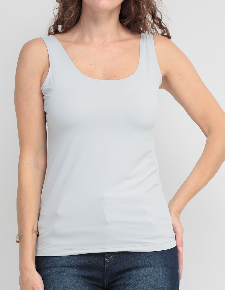 Top cuello redondo escote con cuello 4