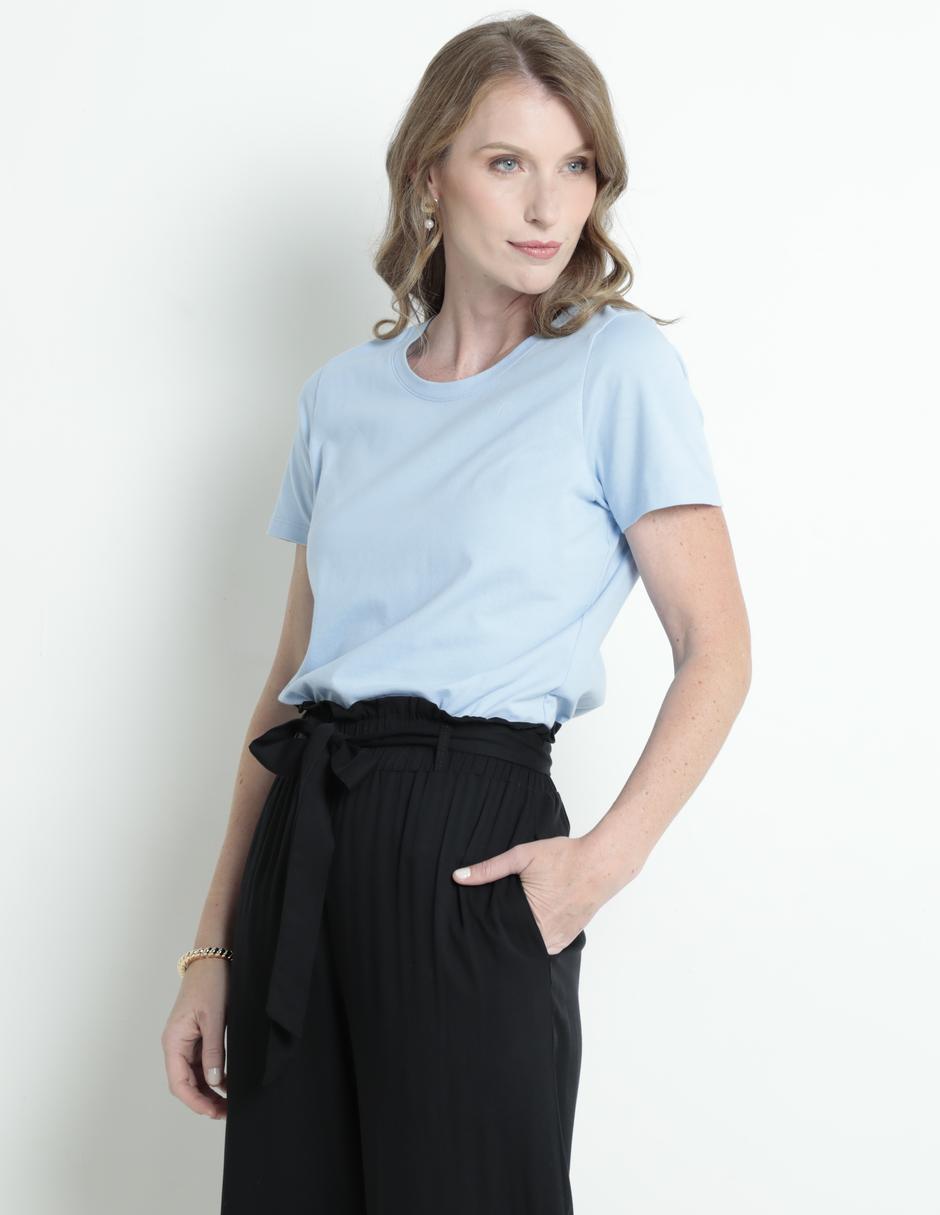 Playera manga corta cuello redondo para mujer