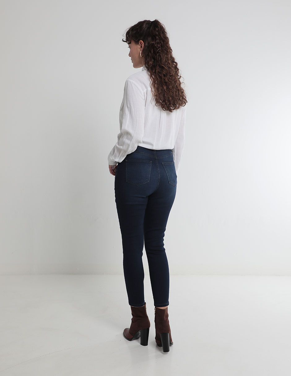 Jeans skinny corte cintura para mujer 2