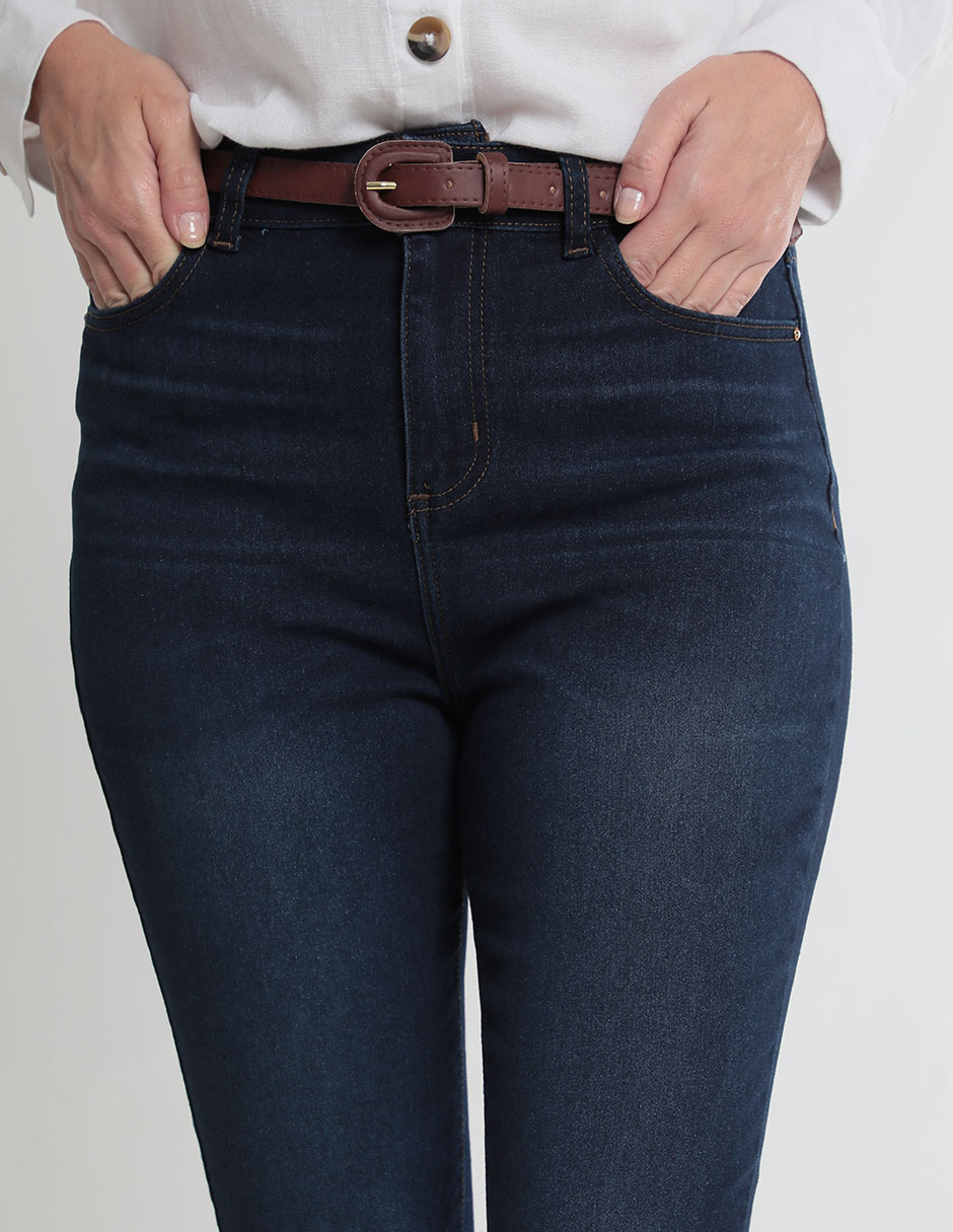 Jeans skinny corte cintura para mujer 4