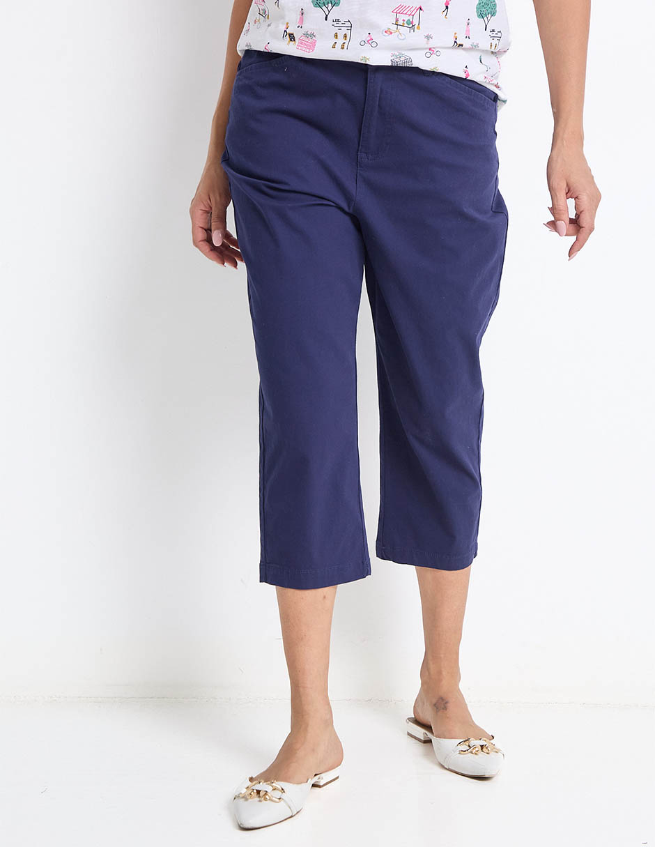 Pantalón capri slim para mujer