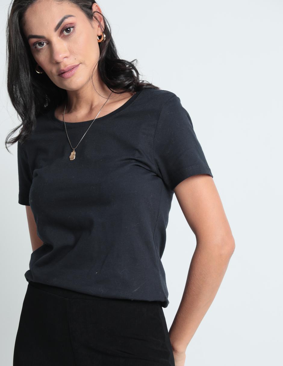 Playera manga corta cuello redondo para mujer 4
