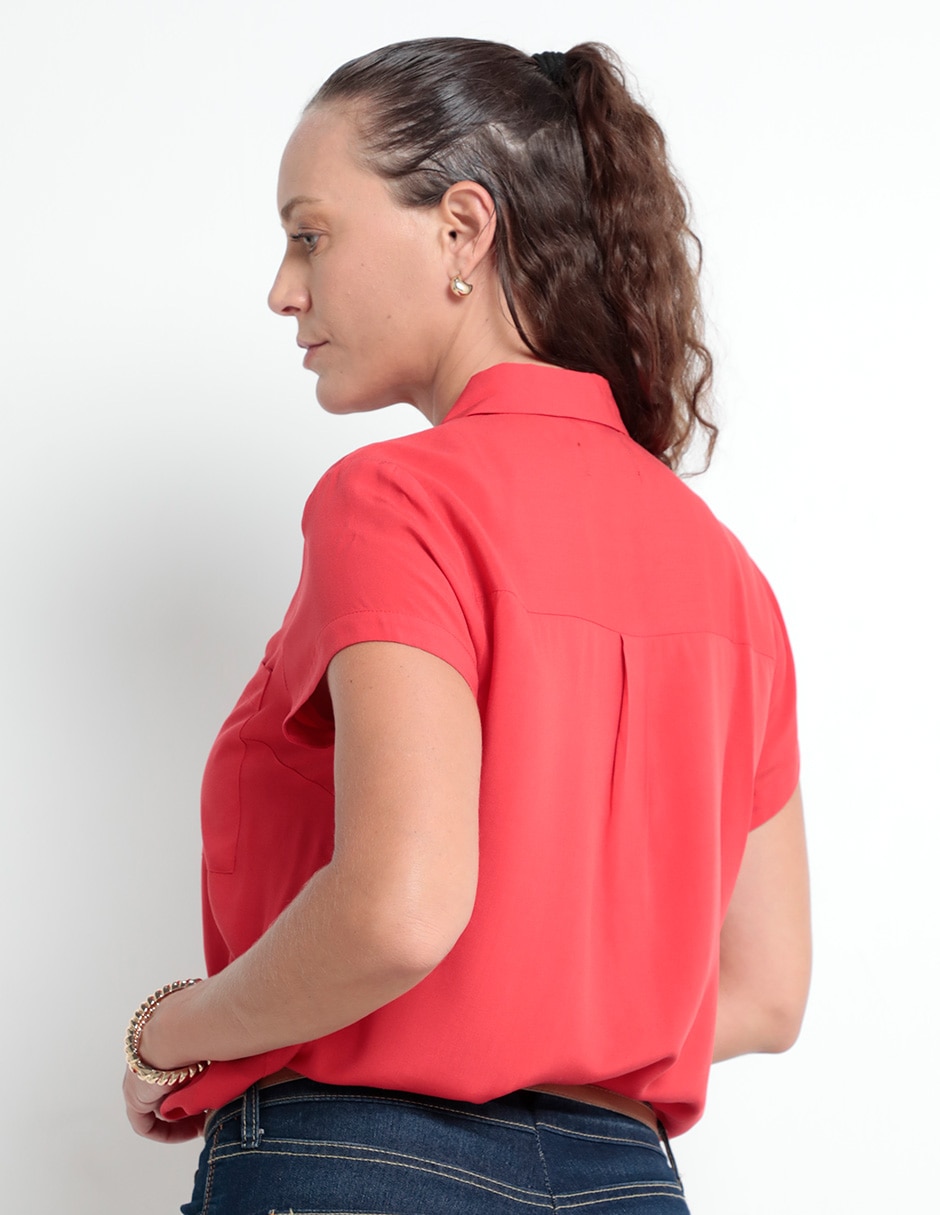 BLUSA WKMN25060-02 W, CH, CARMÍN CLARO