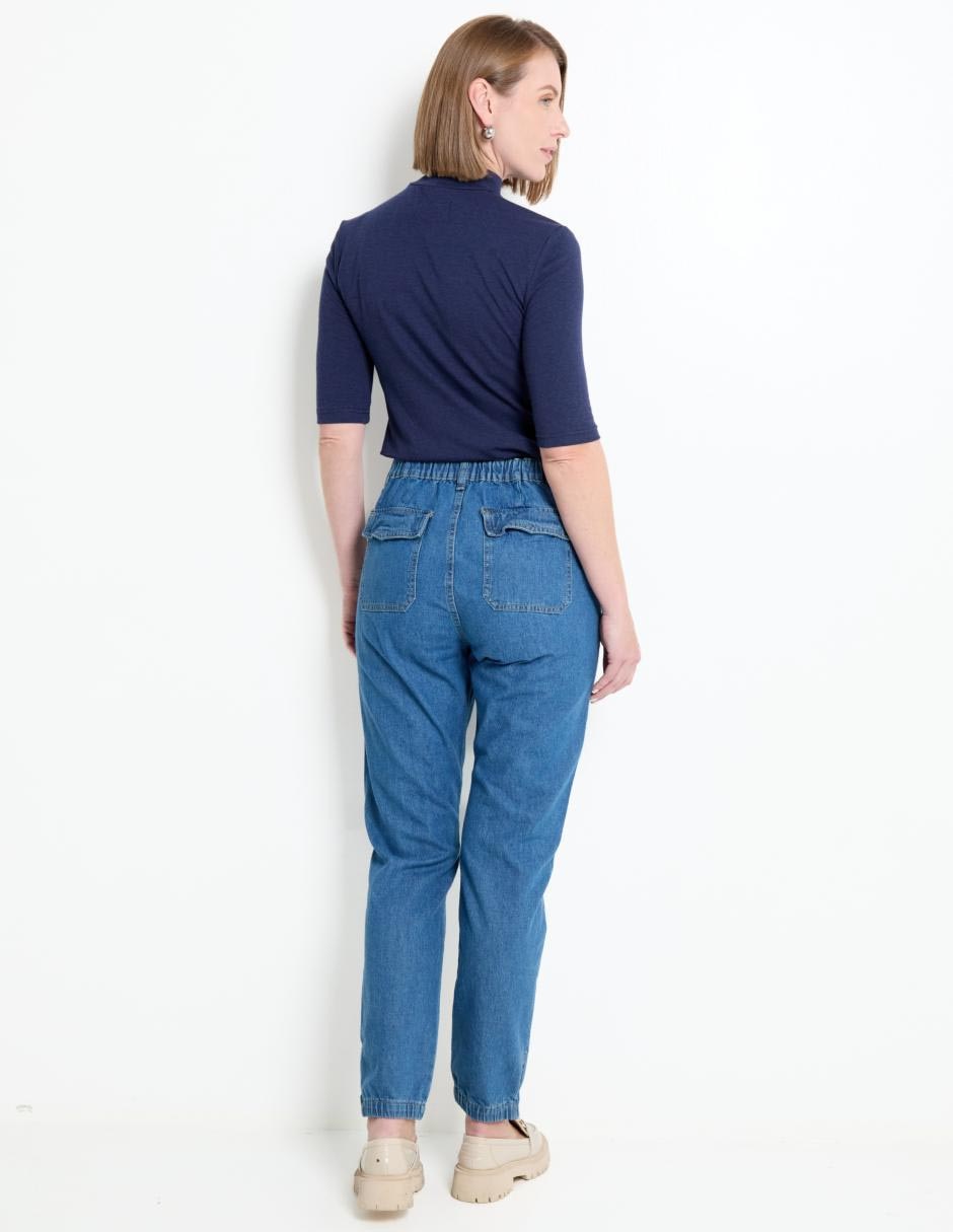 Jeans straight corte cintura para mujer 2