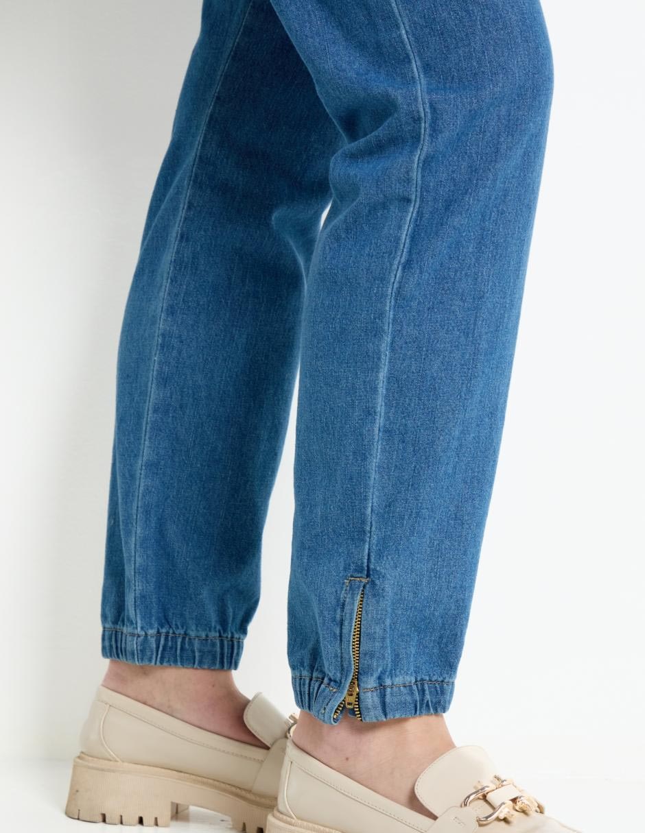 Jeans straight corte cintura para mujer 5
